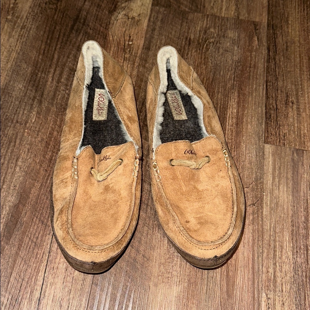 Olukai Pa'ani‎ Slipper Tan Dark Java Women's Size 8